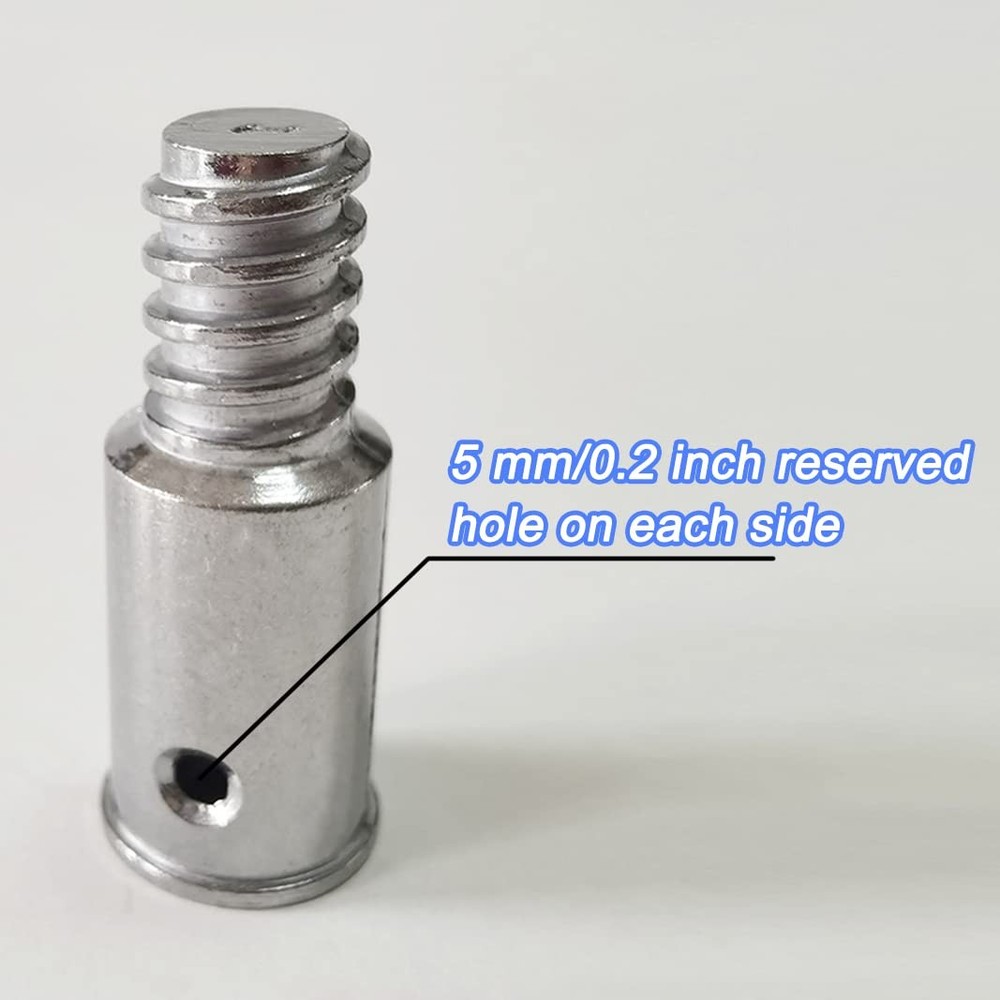 6 Pack Threaded Tip Replacement, Aluminum, 1 Inch Pole, Mop, Broom Adapter