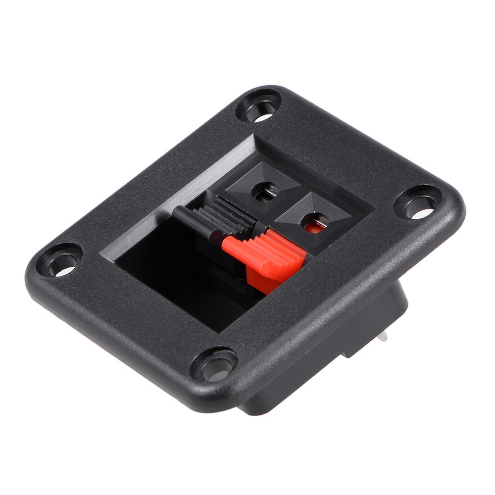 2Way Jack Socket Spring Push Release Connector Speaker Terminal Strip 8Pcs Black