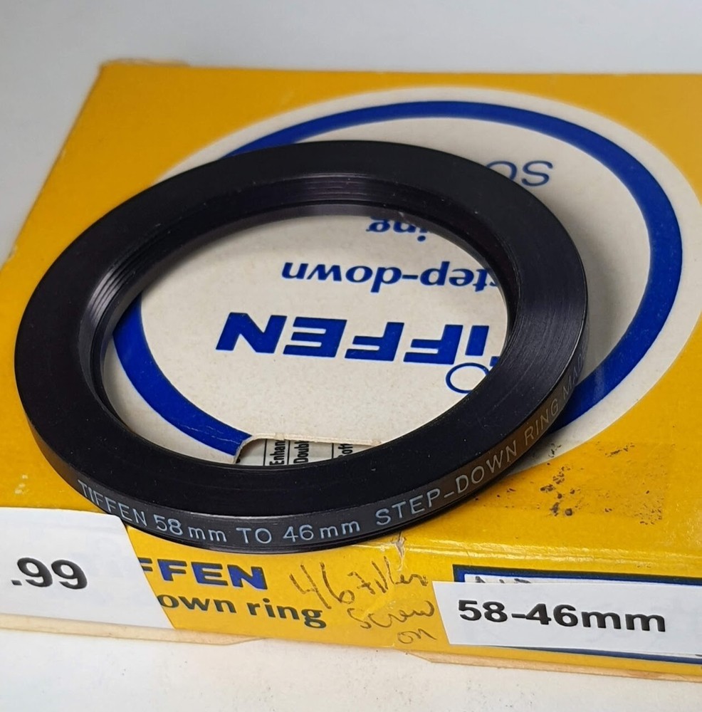 Tiffen 58-46mm Step-Down Lens Filter Converter Adapter Ring 58mm-46mm E58-E46