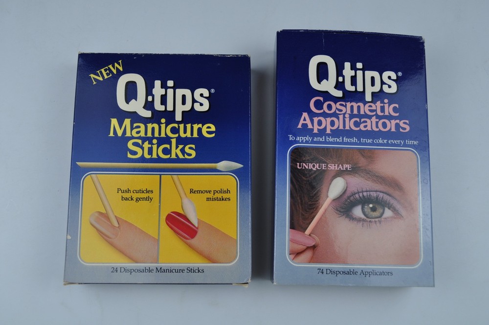 Vintage Q-tips Cosmetic Applicators, Unique Shape & Manicure Sticks
