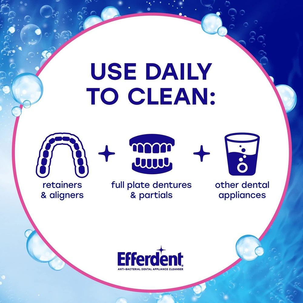 Efferdent Denture Cleanser Tablets, Complete Clean, 44 Count, Blue