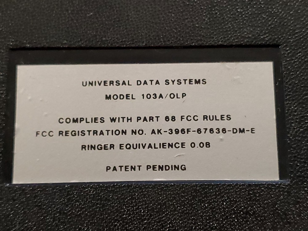 Vintage UDS Universal Data Systems Model 103A/OLP Modem 103LP OA