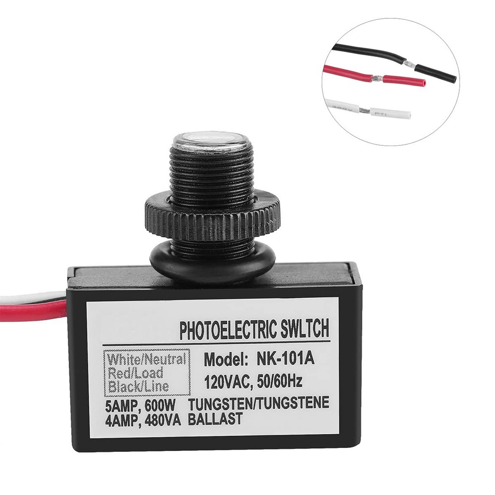 2 Pack Light Control Button Switch,2 Pack Photoelectric Switch,120V AC Outdoo...