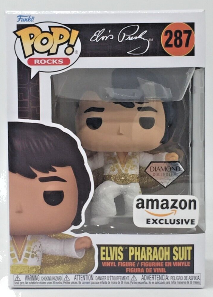 Funko Pop! Rocks Elvis Pharaoh Suit #287 Diamond Amazon Exclusive W/Protector