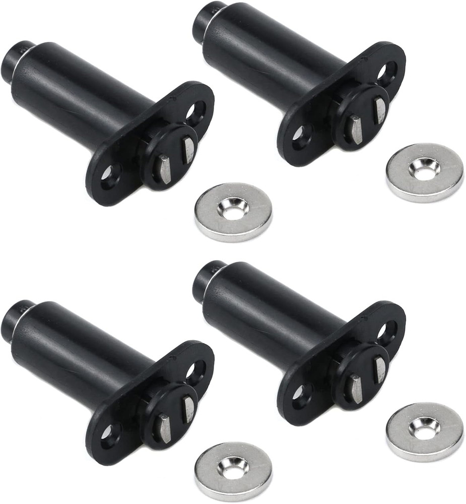 Recessed Magnetic Touch Latch，4 Pack Push Open Cabinet Door Latches Pull Push Pr
