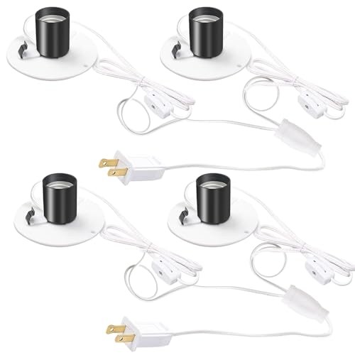 Blow Mold Light Kit Replacement,for MB48 E27 E26 Single Bulb Cord White 2 Set