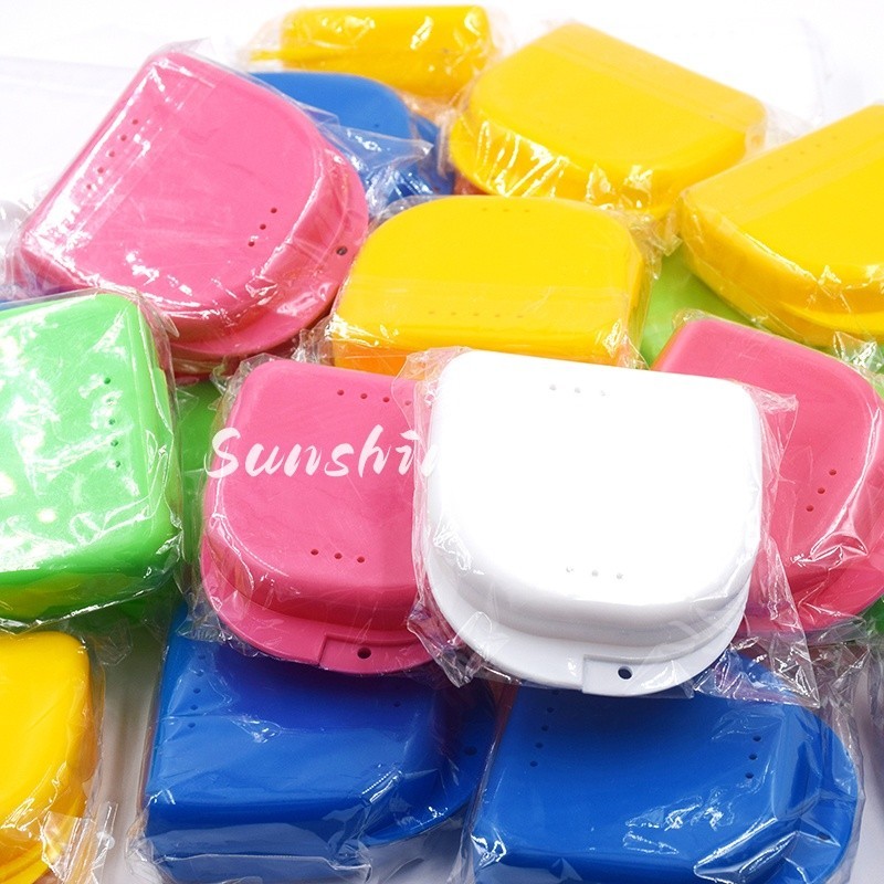 10Pcs Dental Retainer Denture Storage Case Box Mouthguard Container Assorted
