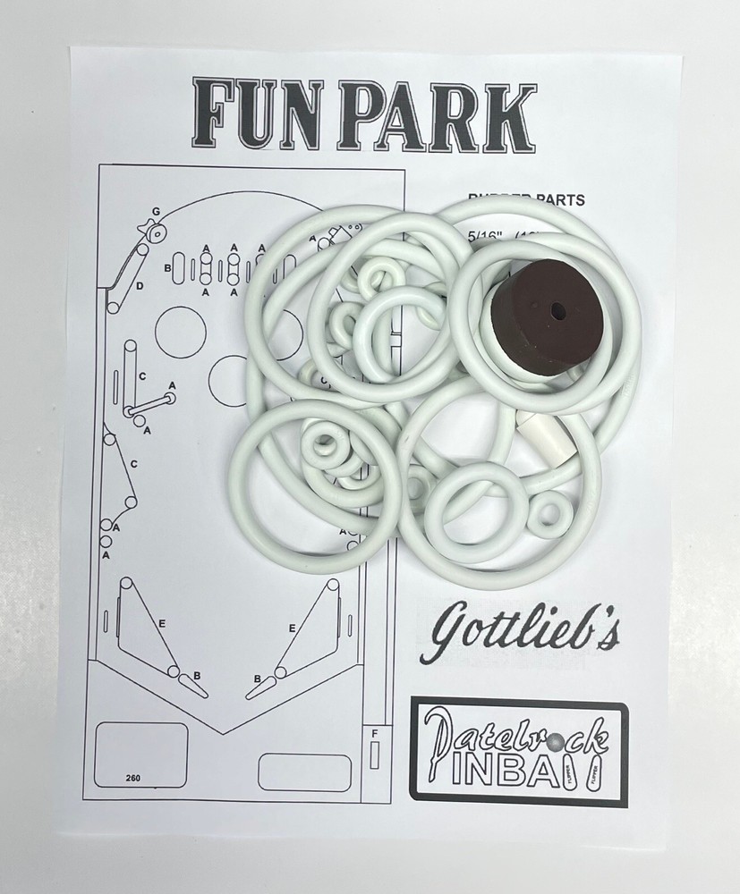 1968 Gottlieb Fun Park Pinball Machine Rubber Ring Kit