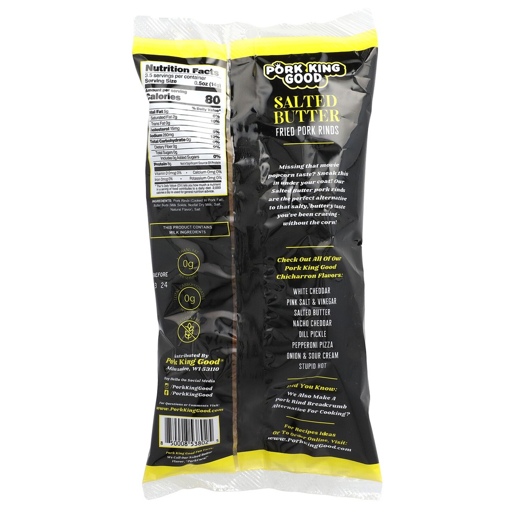 Flavored Chicharrones, Salted Butter, 1.75 oz (49.5 g)