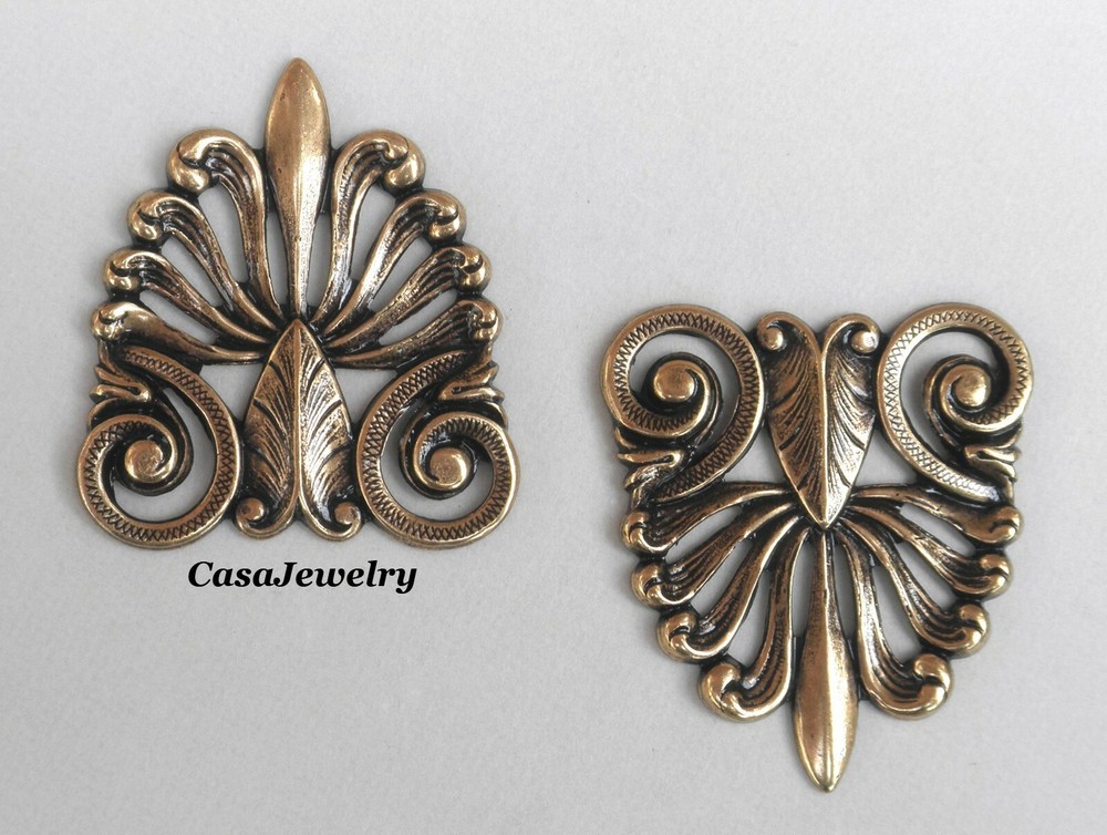 #2158 ANTIQUED GOLD CELTIC DESIGN COMPONENT - 2 Pc Lot