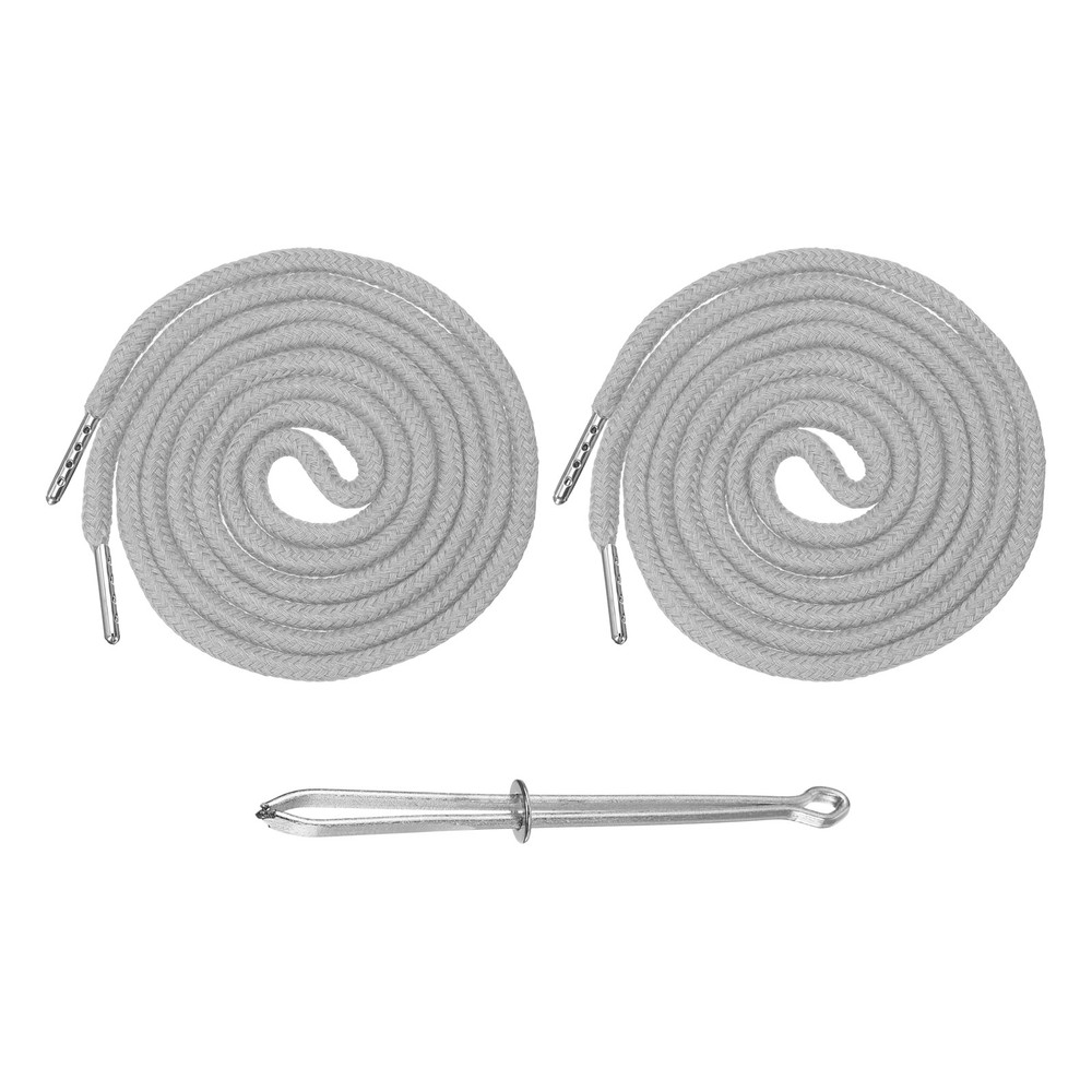 2 Pcs Hoodie Strings Drawstring Cords with Easy Threader (Light Gray)