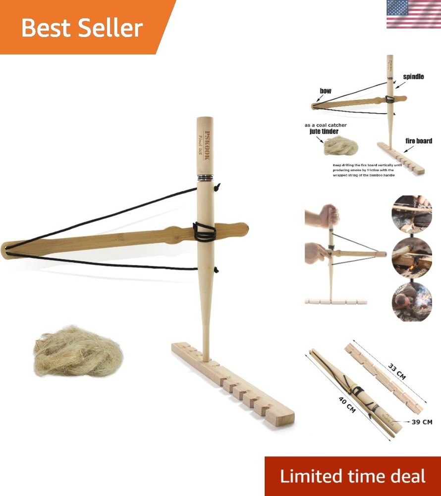 Pre-Assembled Bow Drill Fire Starter – Essential Tool for Scouts & Adventurers