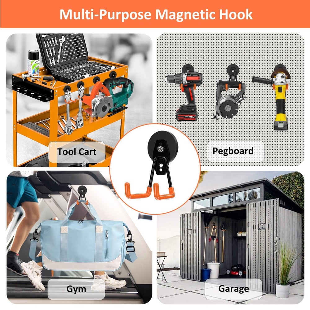 Strong Magnetic Hooks Heavy Duty - Neodymium Medium, Orange