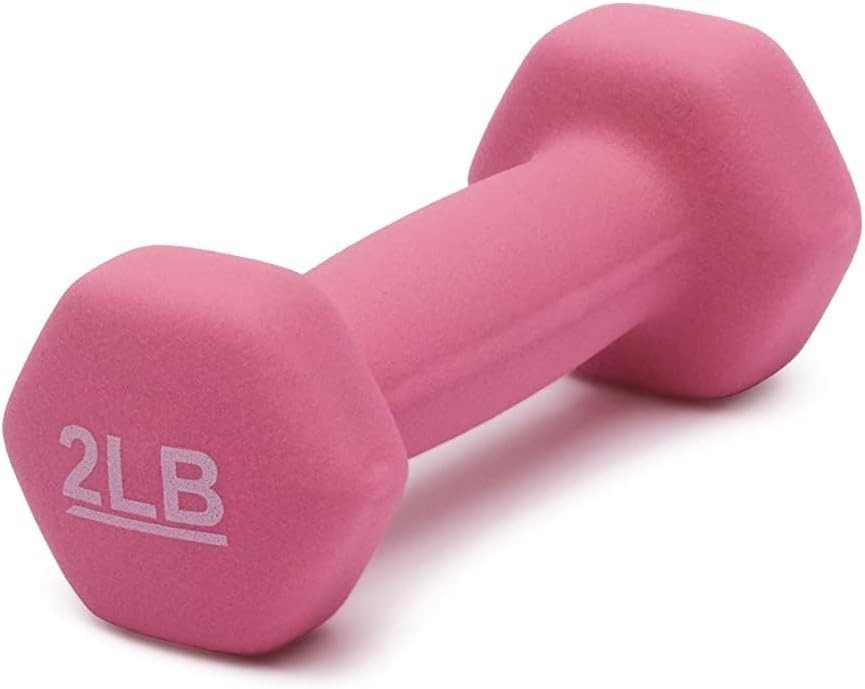 Amazon Basics - Neoprene Dumbbell Set 2 lbs Each (Pack of 2) – Hex Shape