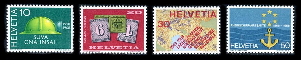 Switzerland: 1968 Commemorative Set (491-494) MNH
