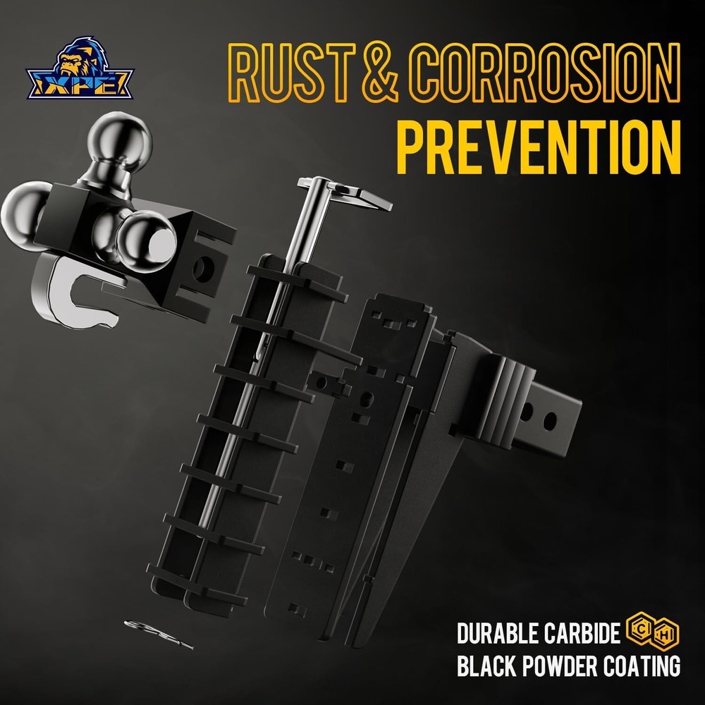 Adjustable Trailer Hitch 2" Receiver 8" Drop Hitch Tri-Ball Mount with Hook Used