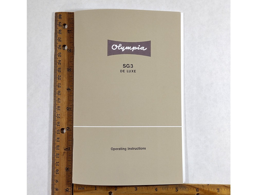 Olympia SG3 DeLuxe Typewriter User Instruction Manual