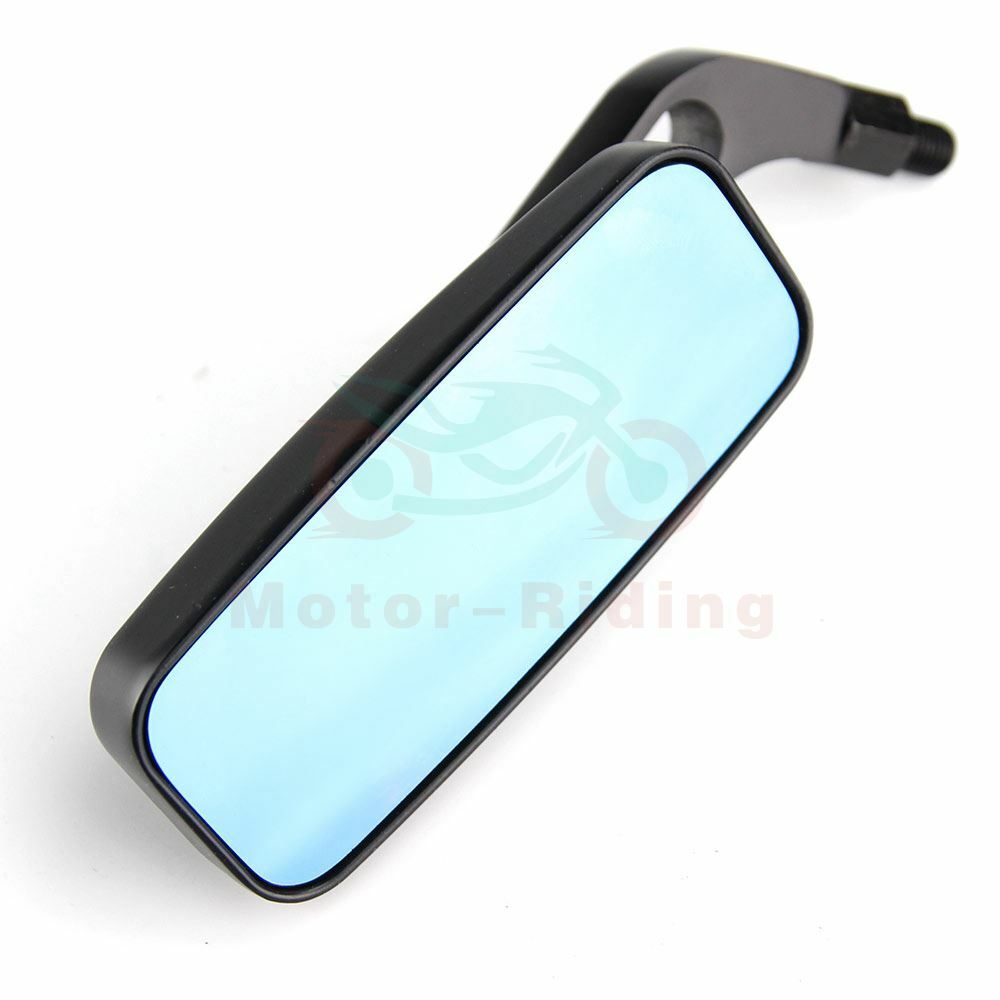 Black Rectangle CNC Motorcycle Mirrors For Harley Cruiser Bobber Chopper Softail