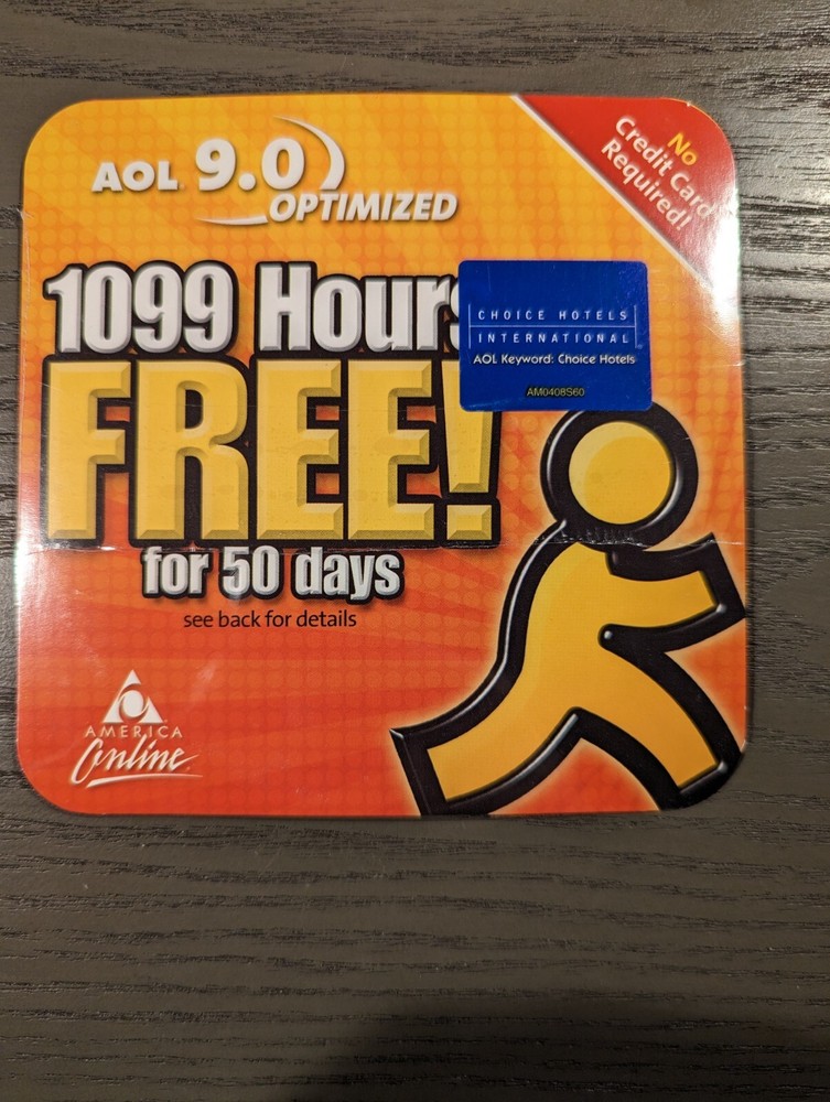 Orange AOL 9.0 Optimized Disc CD-ROM - Choice Hotel Sticker - Sealed & New