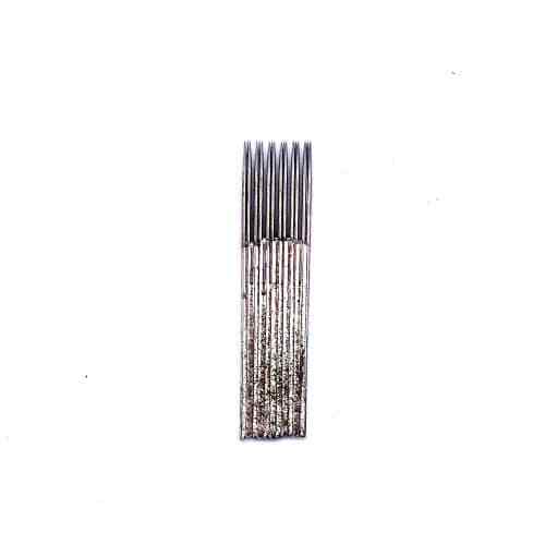 100 PCS Silver Straight Manual Microblading In Two Rows 18 PMU Tattoo