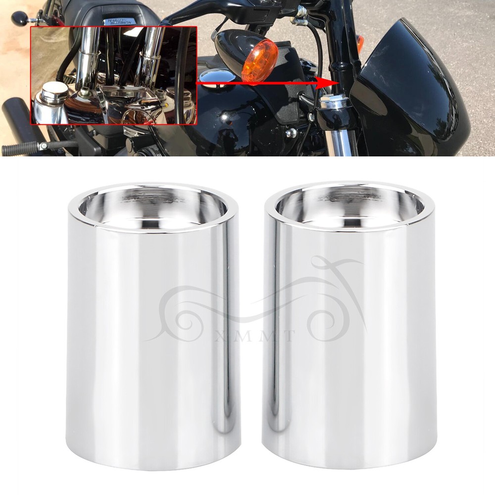 1.75" Chrome Handlebars Riser Extensions For Harley 1" Handlebars Softail Dyna