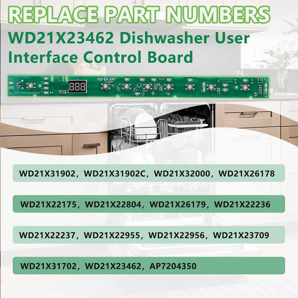 GE Dishwasher Control Board & User Interface, Compatible with Select Models