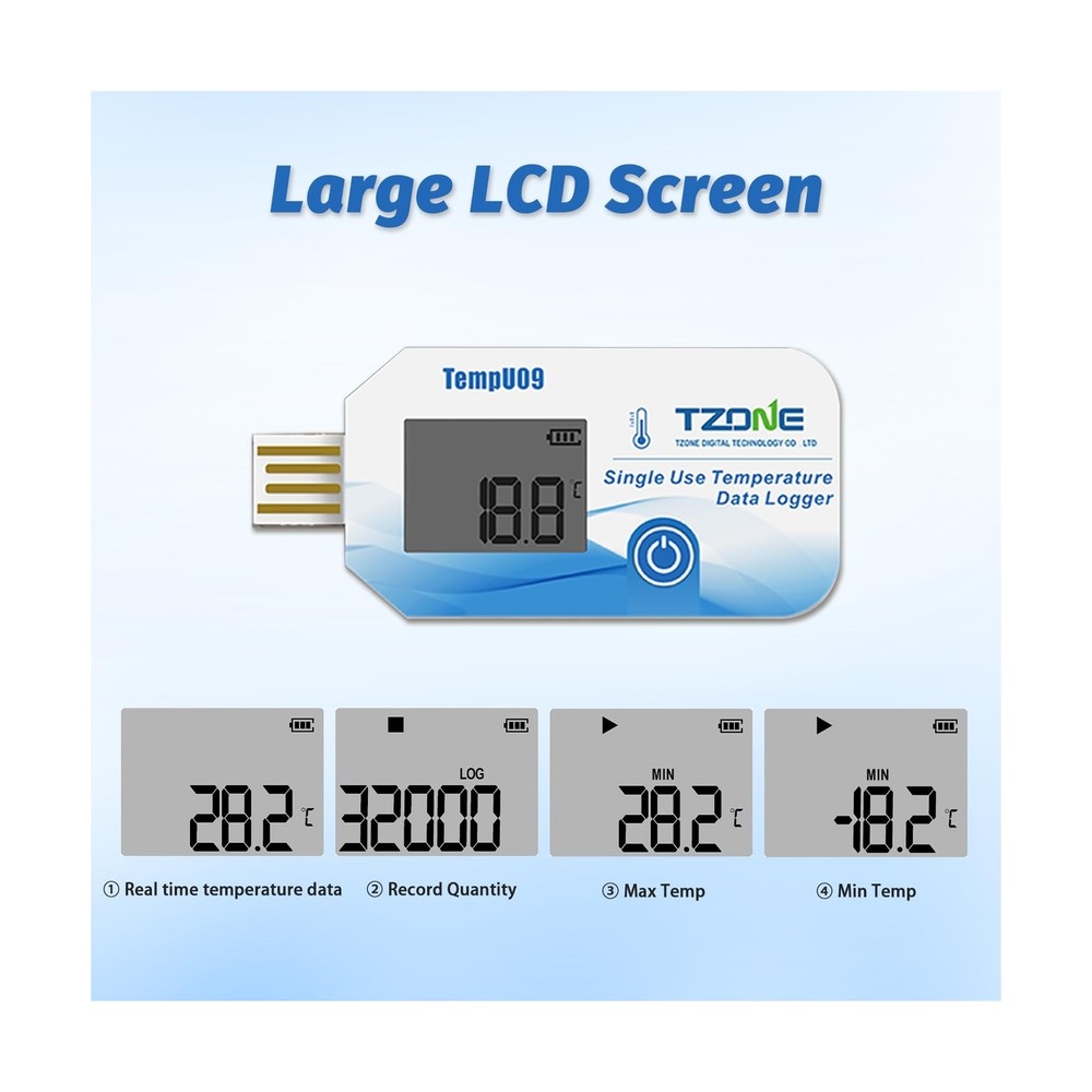 USB Temperature Data Logger with Auto PDF&CSV Report 5 Packs,Digital Thermome...