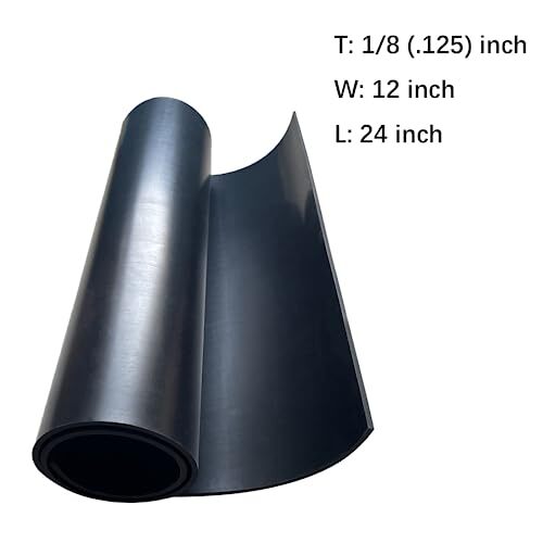 Solid Rubber Sheet Roll 1/8 .125" Thick X 12" Wide X 24"Long Solid Rubber Str...