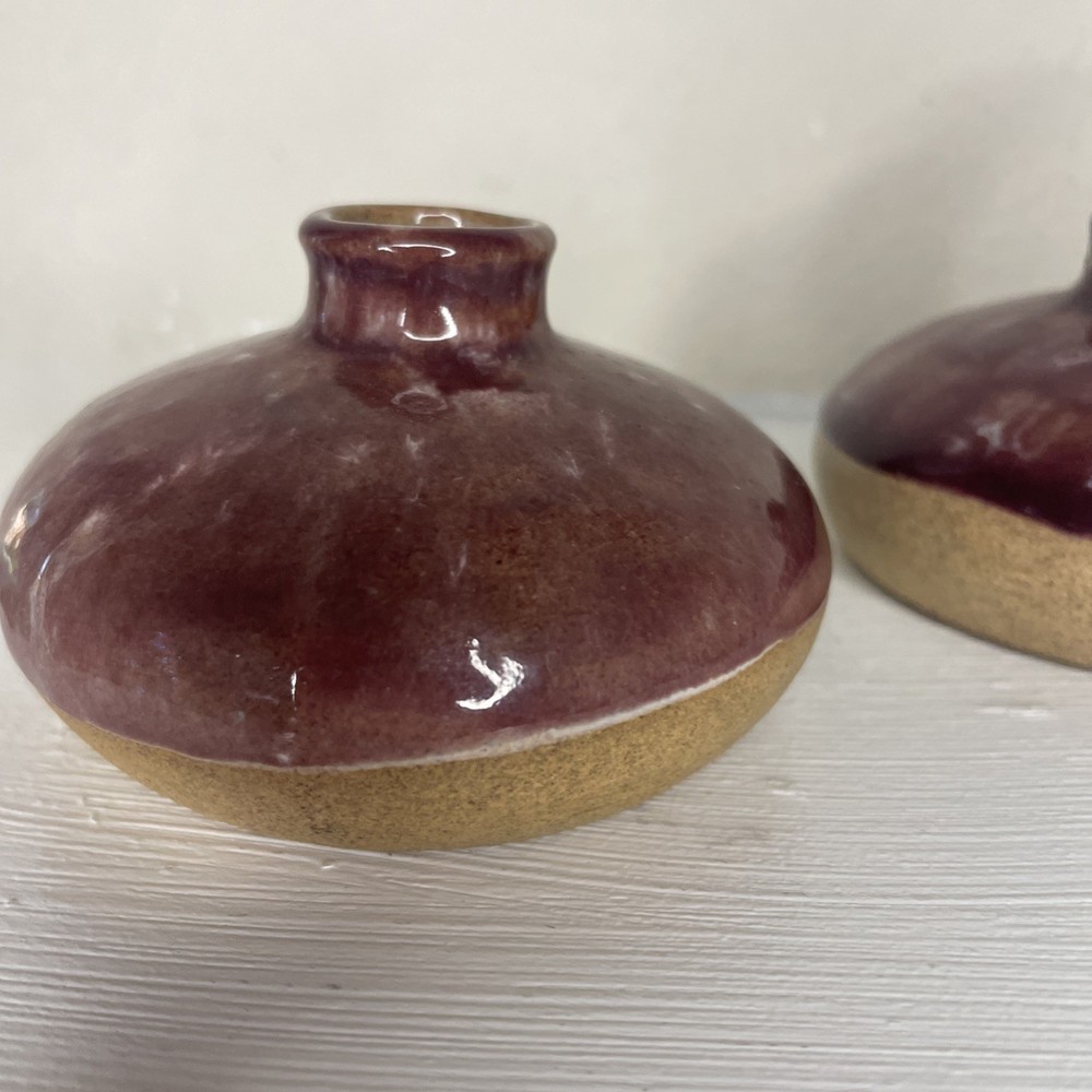 Mini Studio Drip Vases Brown Tan Set Of 2