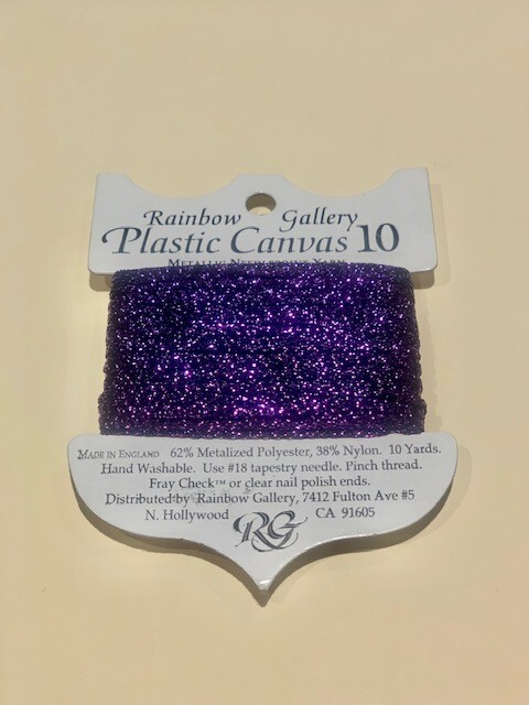 Rainbow Gallery Plastic Canvas 10 #PM65 Purple Metallic Needlepoint Thread