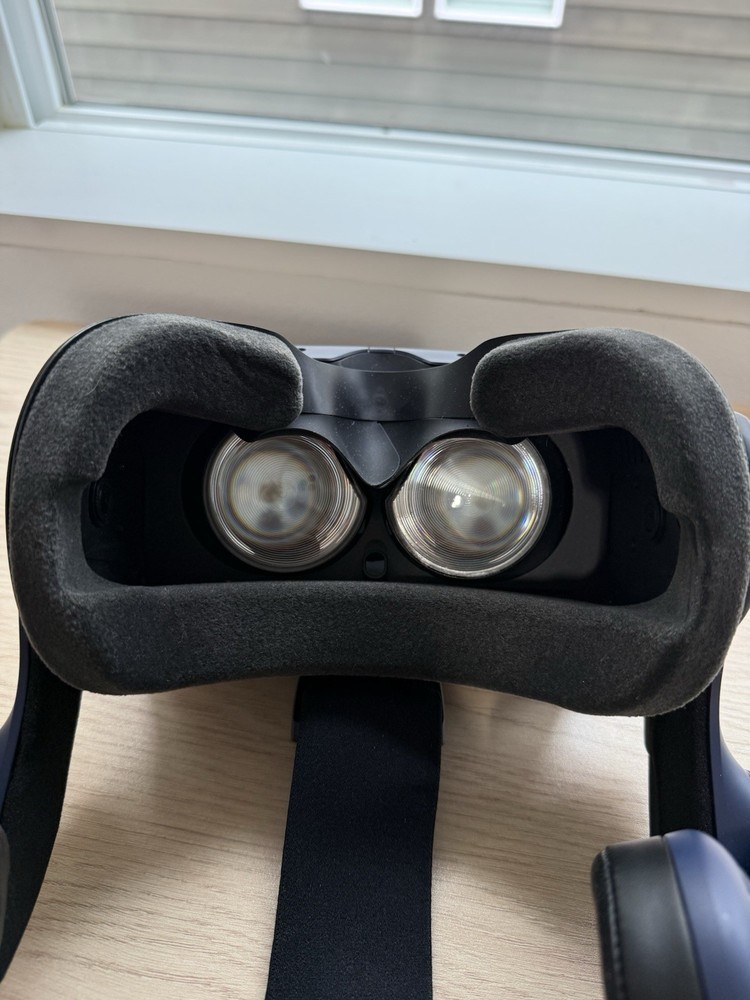 HTC VIVE Pro VR Blue Headset With Cable & Black Controllers - Read Please