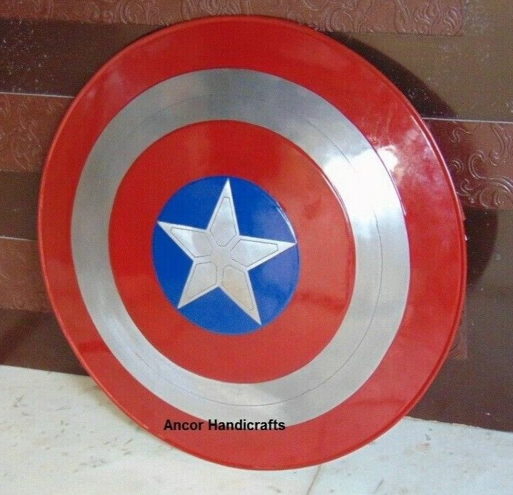 Captain America REPLICA Shield Round Shield Star Pattern Emerged Medieval 24"