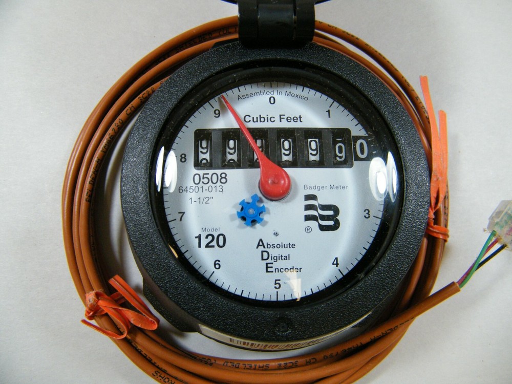 BADGER METER 1-1/2" MODEL 120 ABSOLUTE DIGITAL ENCODER 64501-013 WATER METER NEW