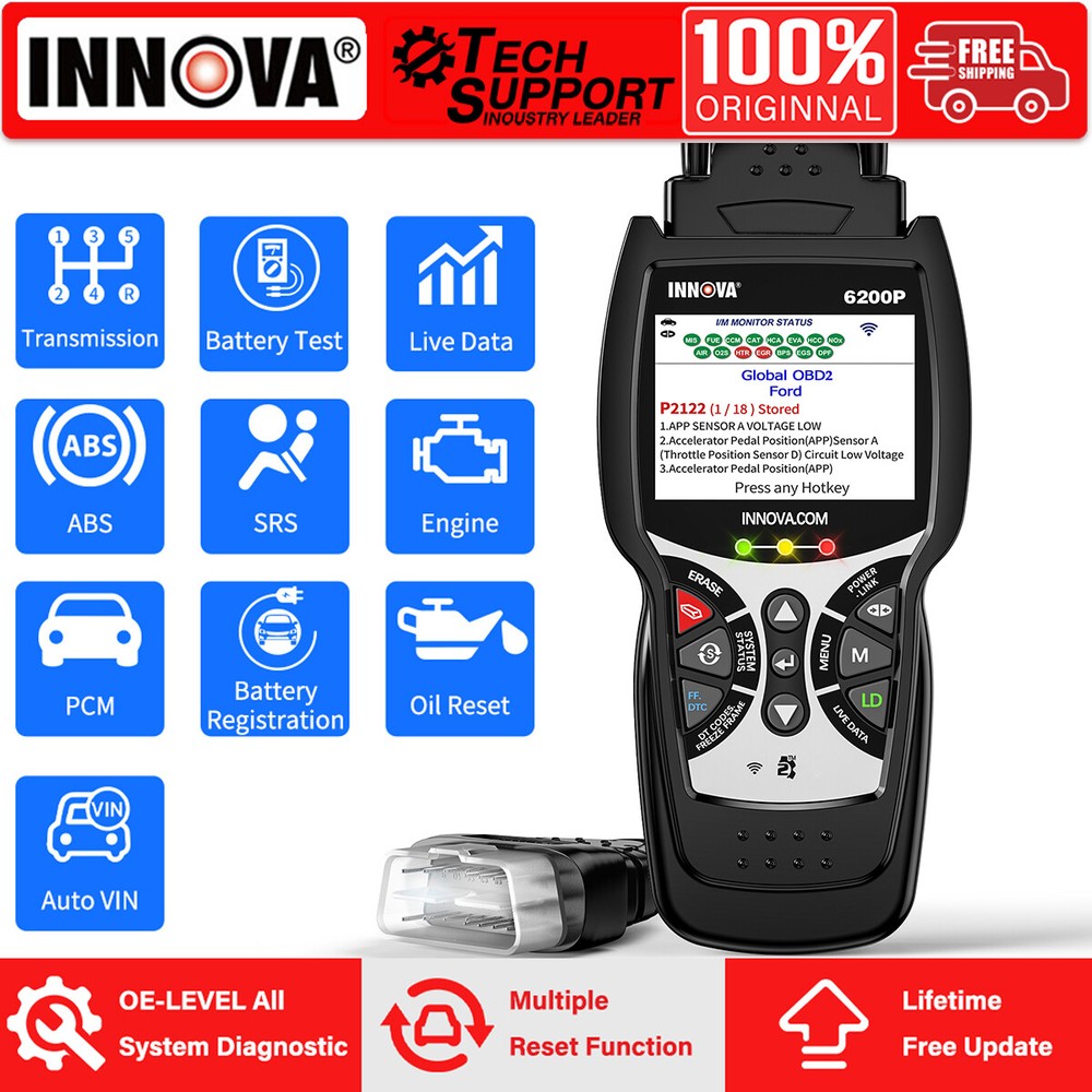 INNOVA 6200P All System OBD2 Scanner ABS SRS Transmission Code Reader Diagnostic