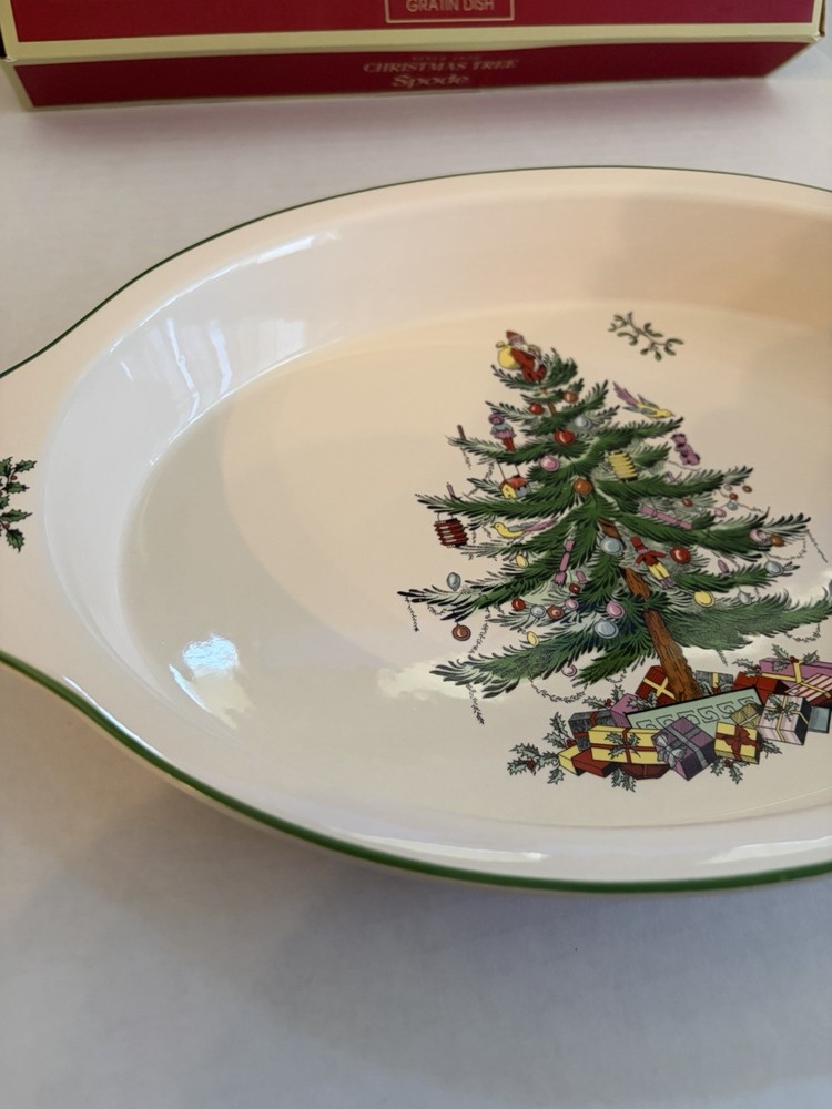Spode Christmas Tree 14” Gratin Dish w/ Box