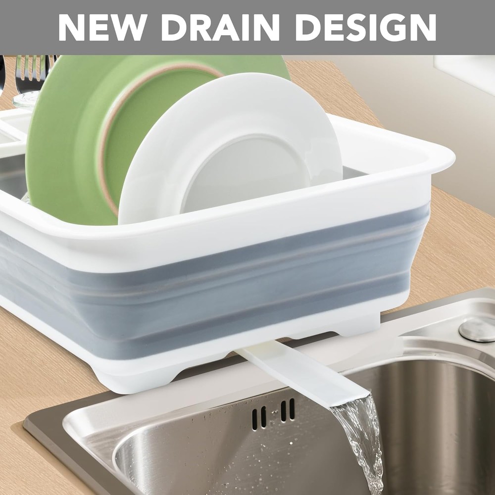 Collapsible Dish Drying Rack, Pop Up Dinnerware Drainer, Portable Plate