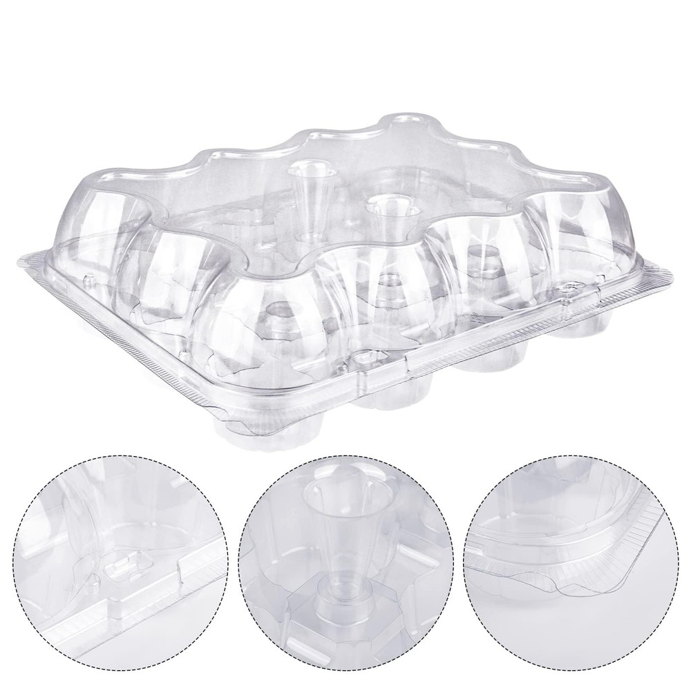 12 Counts X 15 Sets Cupcake Containers 12 Count Cupcake Boxes Plastic Cupcake Ca