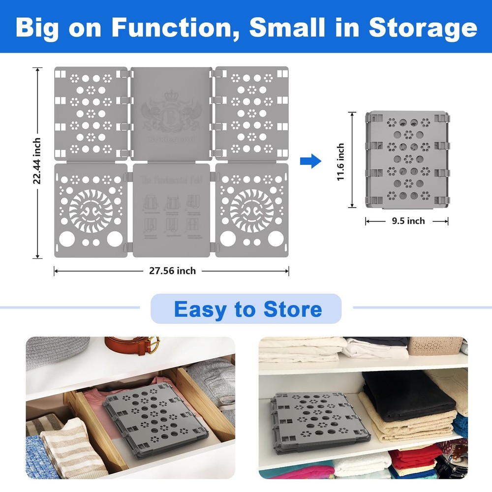 V3 Shirt Folding Board t Shirts Clothes Folder Durable Plastic Laundry folder...