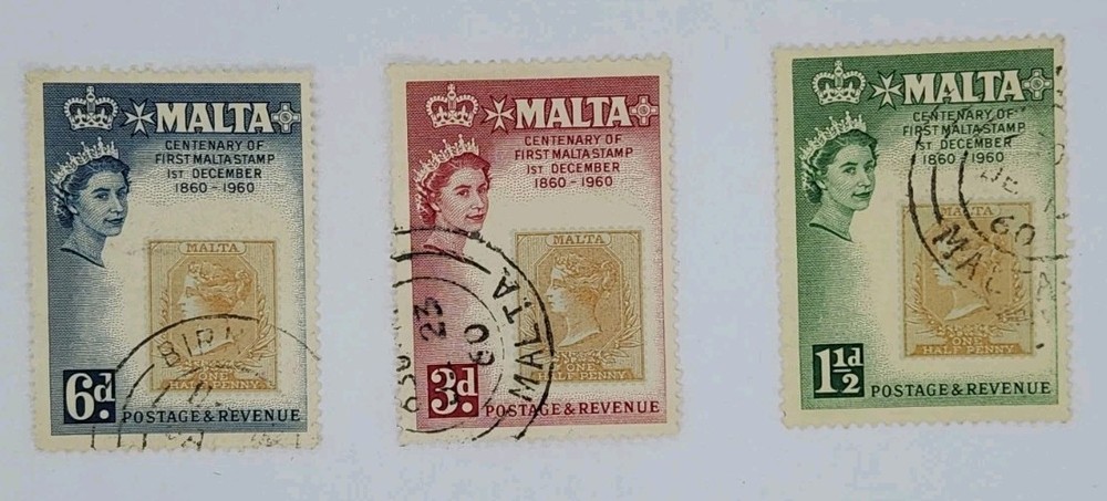 Postage Stamp Malta 1960 Yvert 274/76 Centenary  Used