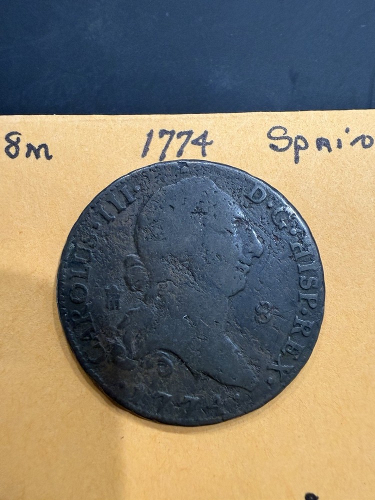1774 Spain 8 Maravedis Copper Coin