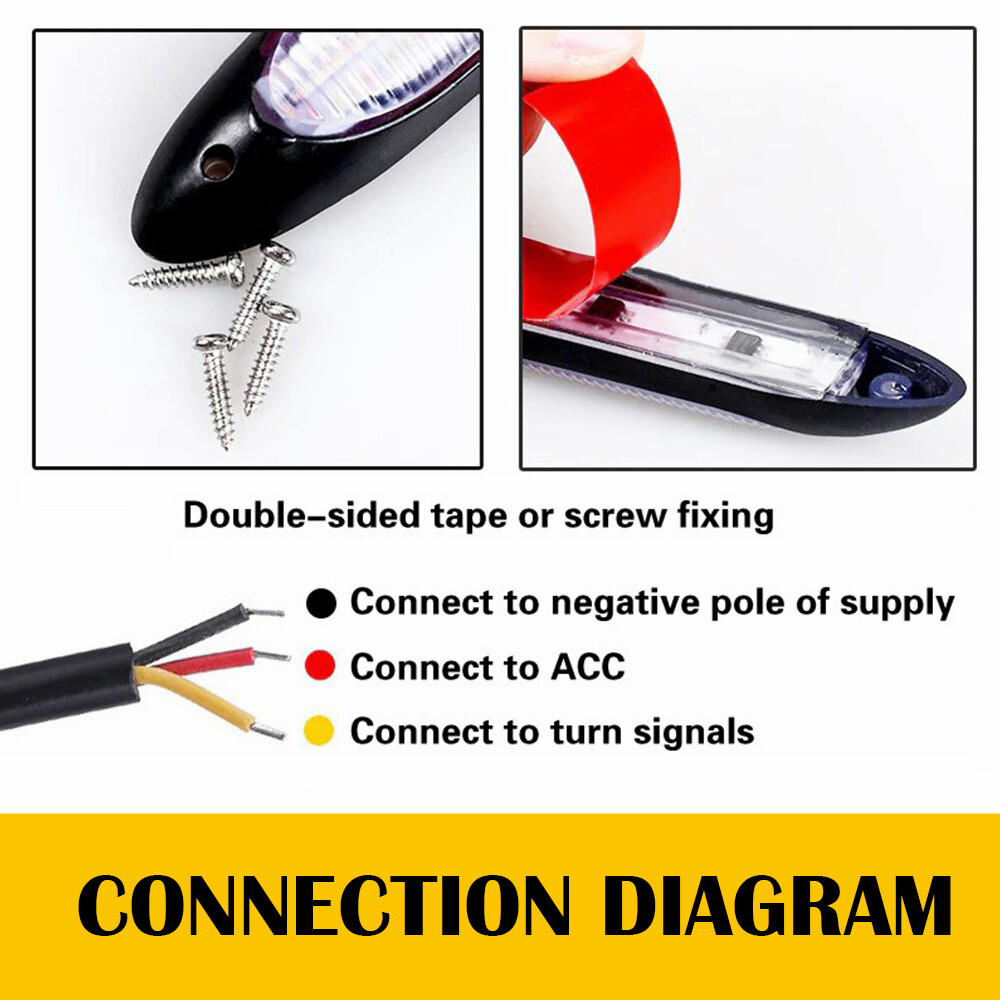 2pcs DRL Headlight Strip LED Light Daytime Running Sequential Turn Signal Lamp