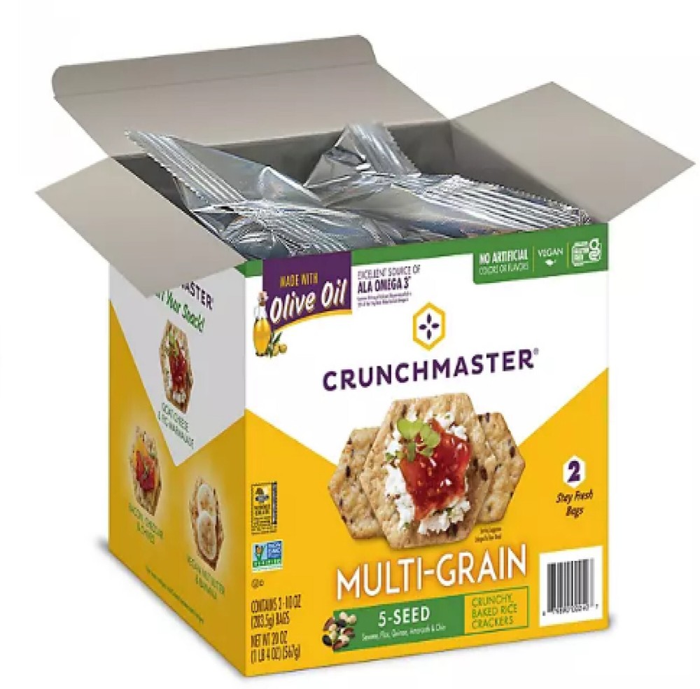 Crunchmaster 5 Seed Multi-Grain Cracker, 10 oz., 2 pk.