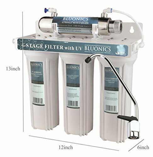 UV Drinking Water Filter System Ultraviolet Light Under Sink Purifier CTO Carbon