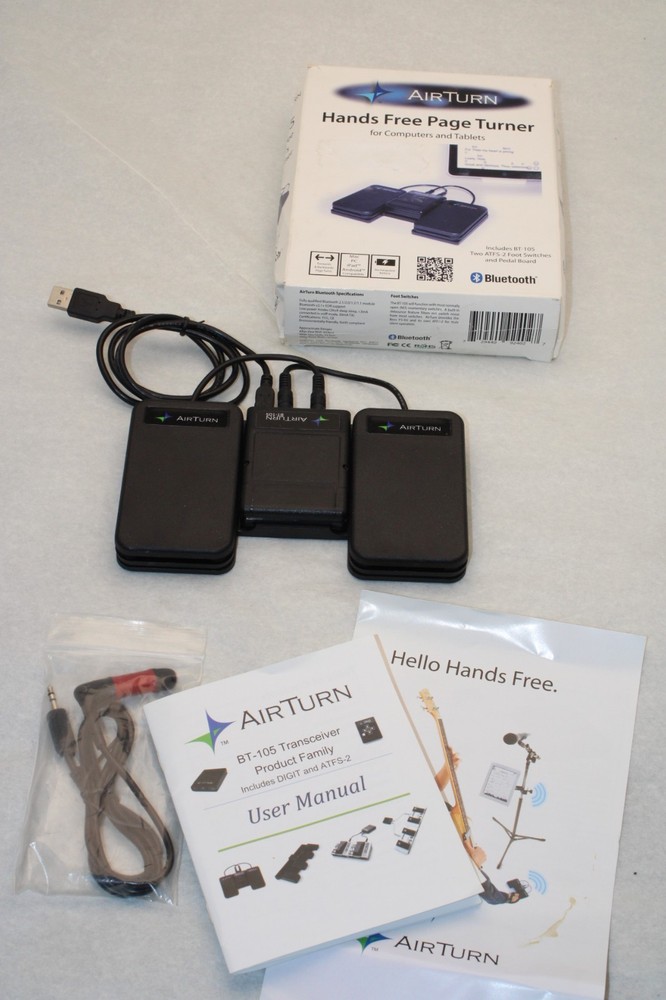 AirTurn BT-105 Bluetooth Foot Pedal Controller w/ bite-switch (unused)