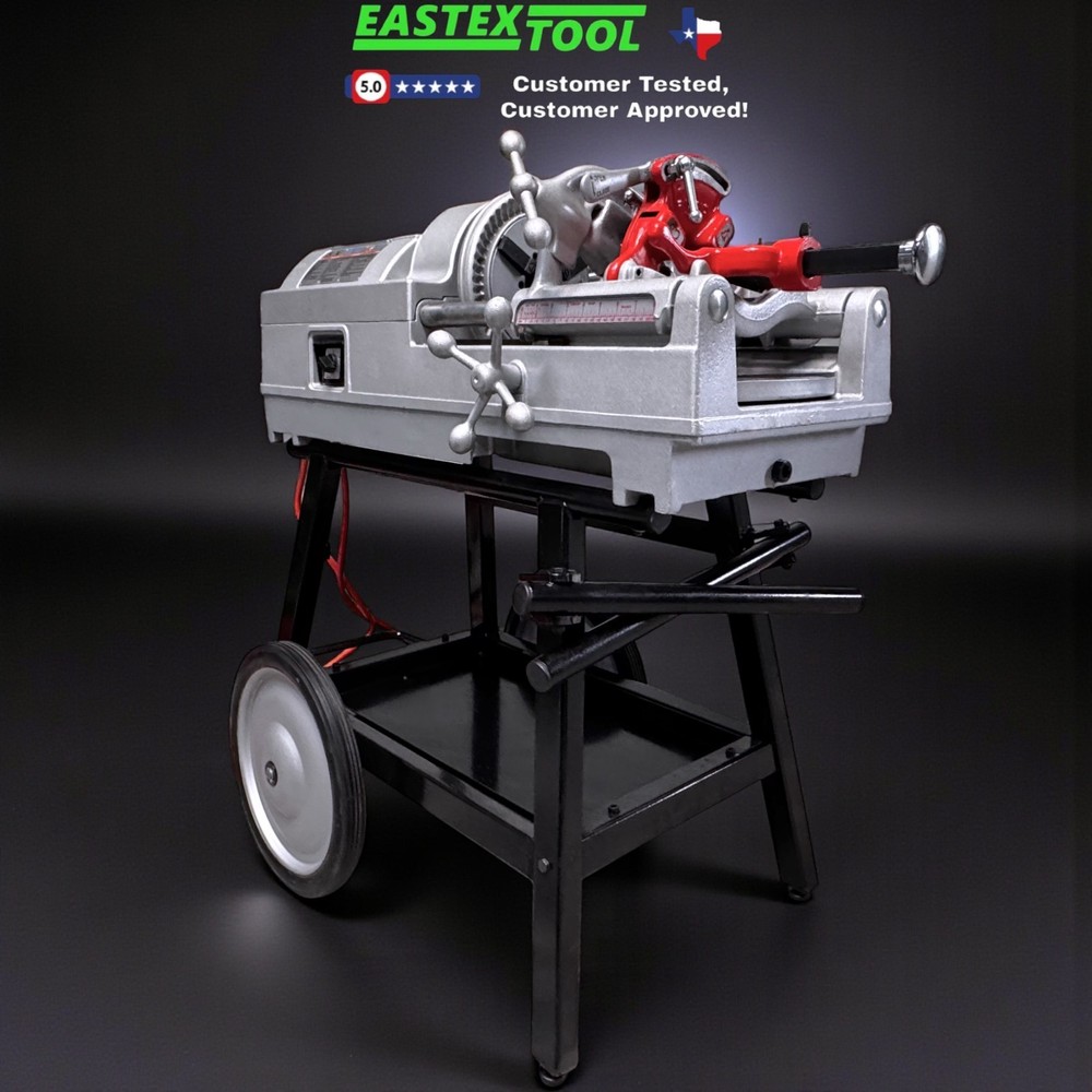 RIDGID 535 PIPE THREADING MACHINE WITH STAND, REFURBISHED BY EASTEX TOOL