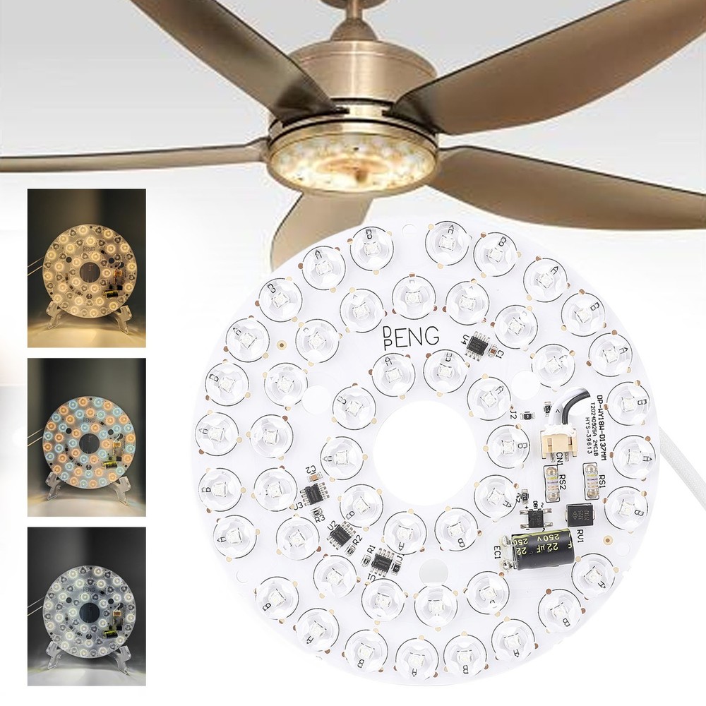 JY LED Ceiling Fan Light Board 3 Color Temperatures Dimmable Memory Function