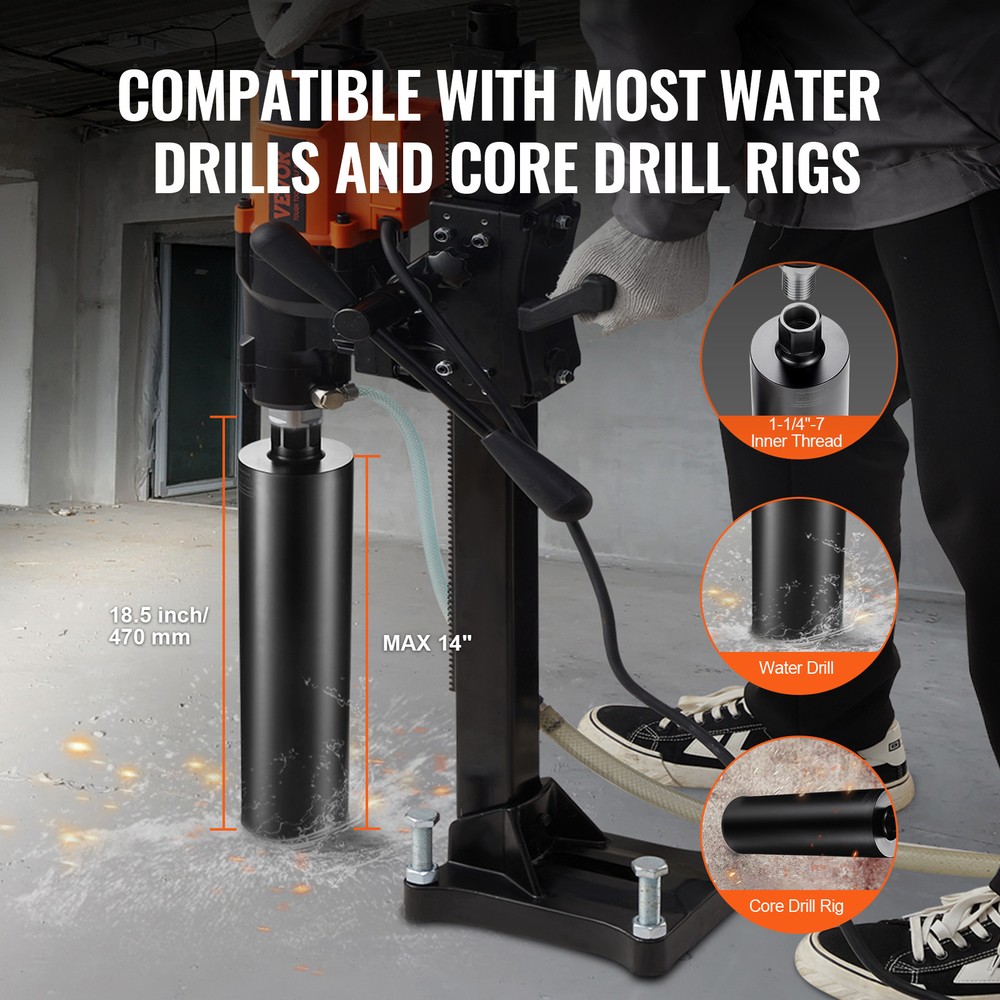 VEVOR Core Drill Bit 4.25" Wet Diamond Core Bit 14" Drilling Depth for Concrete