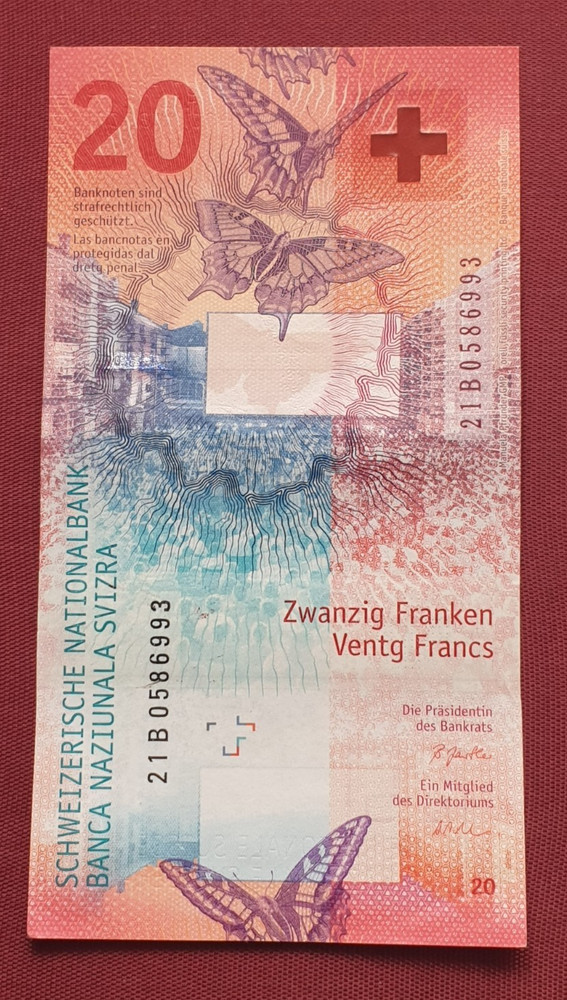 SWITZERLAND 20 FRANCS NOTE 2020