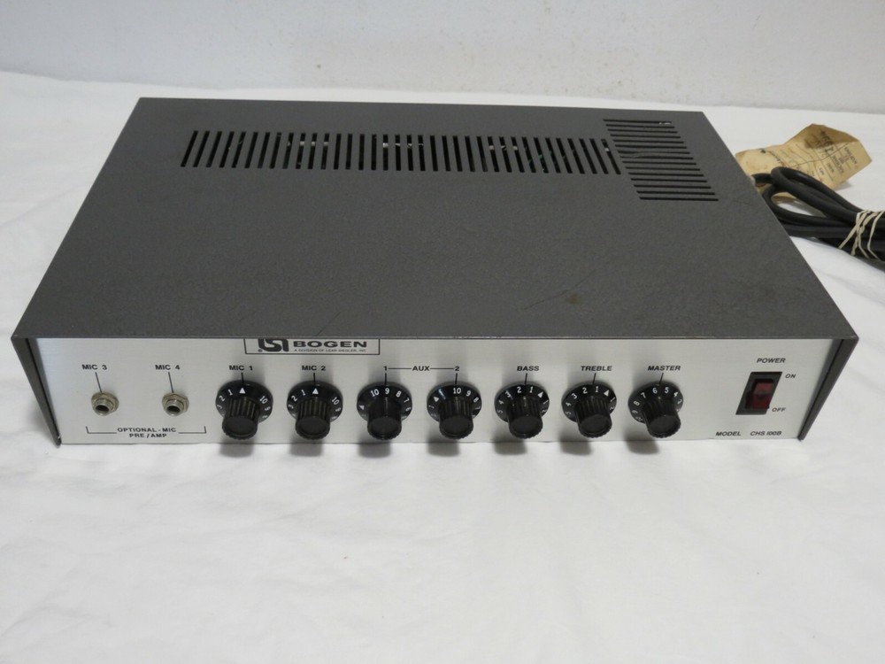 VINTAGE BOGEN CHS100B AMPLIFIER COMMUNICATIONS CHROME FACE - USED