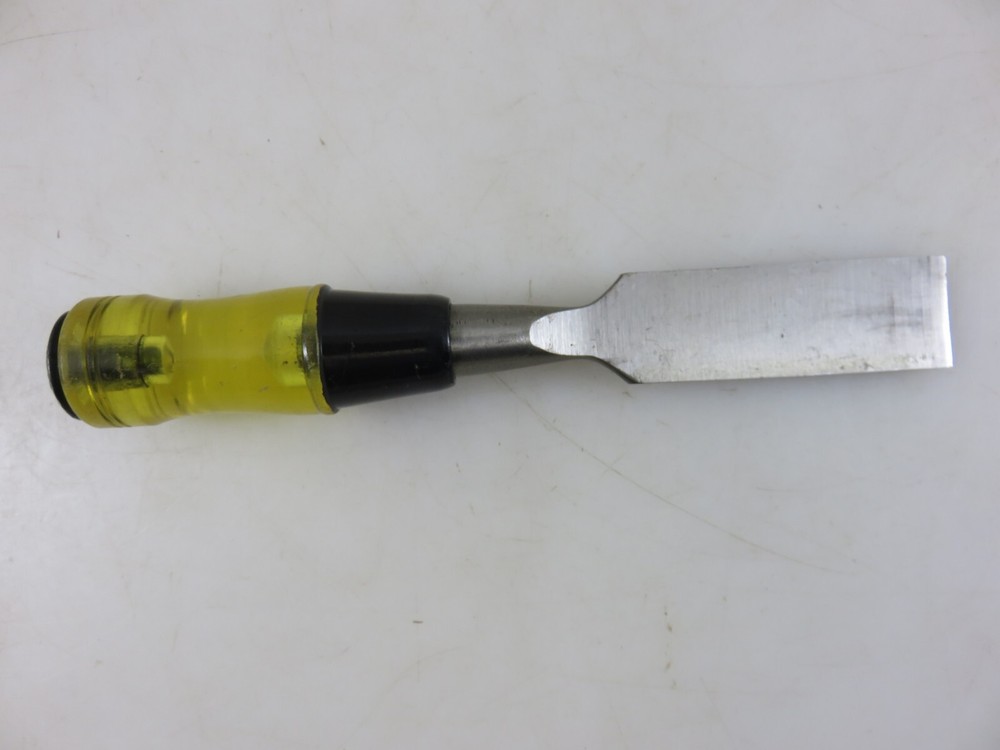 Stanley No. 60 Wood Chisel 1" Plastic Yellow Hard Handle With Striking Cap USA